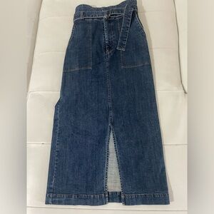 RAY Beams stretch denim belted maxi skirt with belt small